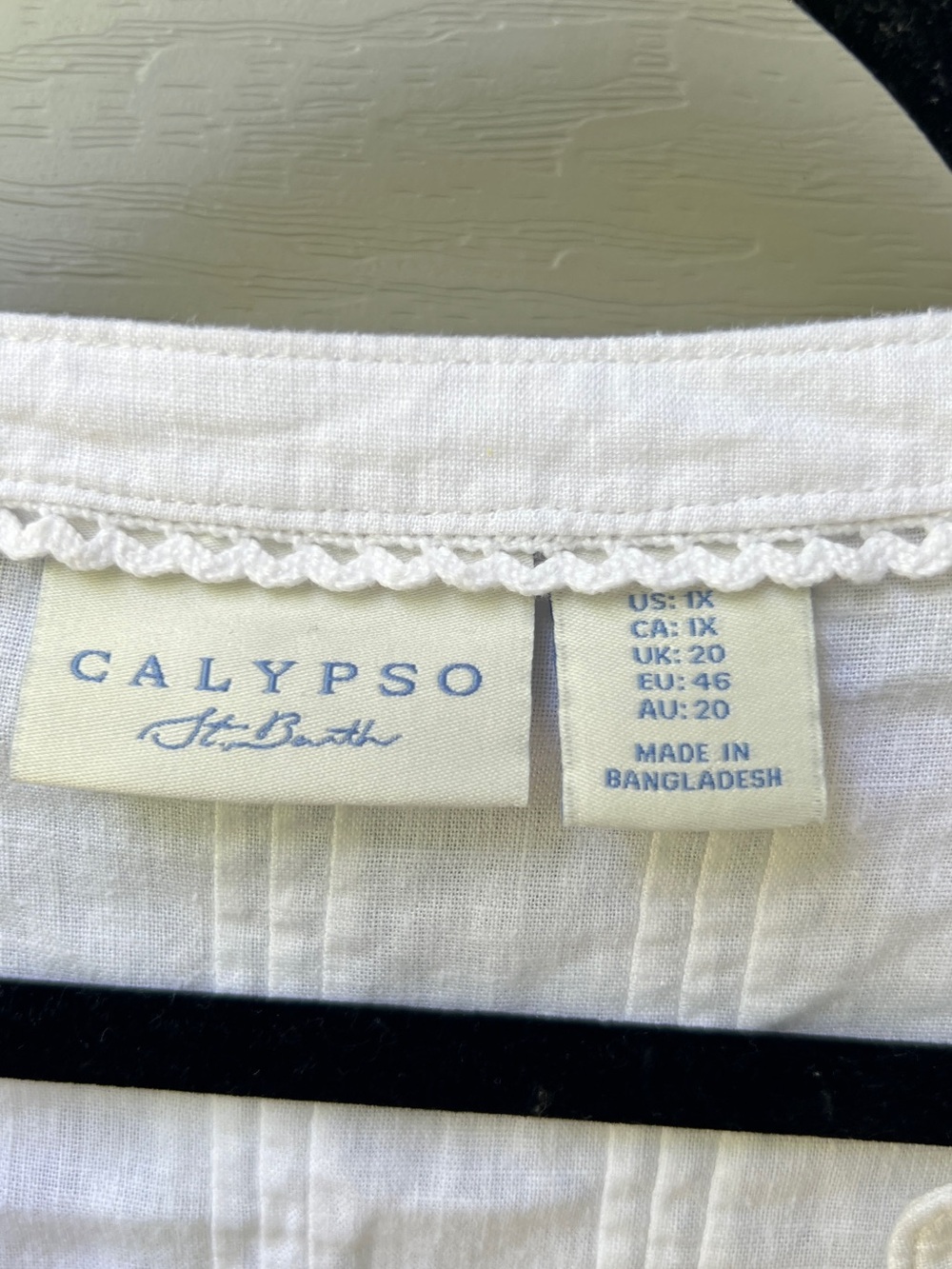 Calypso St. Barth Linen Blend Blouse 1X White Boho Tunic Lightweight Top - Picture 6 of 15